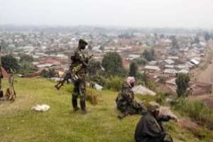 À Bunagana, un poste-frontalier avec l’Ouganda occupé par les combattants du M23. © Michele Sibiloni/AFP