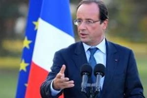 Hollande souhaite saluer la victoire démocratique de Macky Sall, à Dakar. © AFP