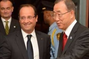 François Hollande et Ban Ki-moon, le 24 septembre 2012 à New York. © Eric Feferberg/AFP