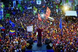 Meeting d’Enrique Capriles, le 24 septembre à Barinas, dans l’ouest du Vénézuela. © Léo Ramirez/AFP