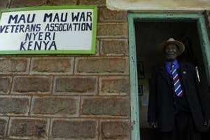 L’entrée de l’association des vétérans Mau Mau à Nyeri, au Kenya, le 4 novembre 2011. © AFP