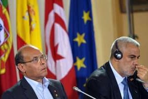 Moncef Marzouki (g) et Abdelilah Benkirane (d), le 6 octobre 2012 à Malte. © AFP