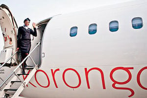Korongo Airlines, dernier-né des transporteurs du pays, est détenu à 30 % par des privés congolais et à 70 % par Brussels Airlines et le Groupe Forrest International. DR