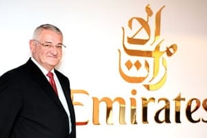 Jean-Luc-Grillet, vice-président senior Afrique d’Emirates Airlines. © Éric Piermont/AFP