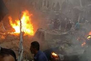 Photo fournie par la rébellion de l’attentat commis le 26 octobre 2012 à Damas. © AFP