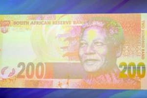 Un billet de 200 rands à l’effigie de Nelson Mandela. © AFP