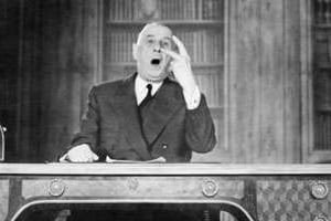 De Gaulle annonce le cessez le feu, le 19 mars 1962. © AFP