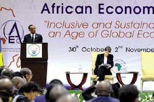 Paul Kagamé lors de la Conférence économique africaine le 30 octobre à Kigali.