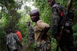 Des rebelles du M23 dans la province du Nord-Kivu, le 28 juillet 2012. © AFP