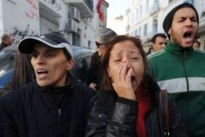 Des manifestants à Siliana (sud-ouest de Tunis), le 28 novembre 2012. © AFP