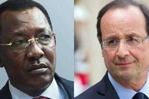 Les présidents Idriss Déby Itno (Tchad) et François Hollande (France). © AFP/Montage J.A.