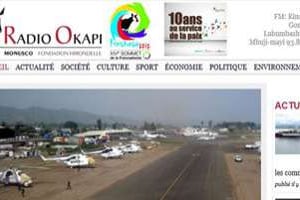 Capture d’écran du site Internet de Radio Okapi. © J.A.