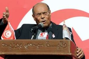 Le président tunisien, Moncef Marzouki, le 17 décembre 2012, à Sidi Bouzid. © AFP/Fethi Belaid