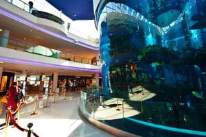 Le complexe de plus de 100 000 m2 abrite notamment un aquarium et le premier cinéma panoramique 3D d’Afrique. © Hassan Ouazzani/JA