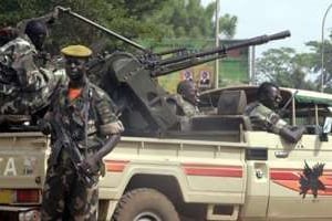 Des membres de la garde présidentielle à Bangui, photographiés en 2005. © AFP