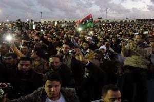 Manifestants le 28 décembre à Benghazi. © AFP