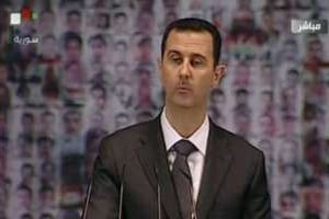 Bachar al-Assad lors de son discours télévisé, le 6 janvier. © Capture d’écran/AFP