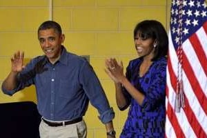 Le président Barack Obama (g) et sa femme Michelle . © AFP