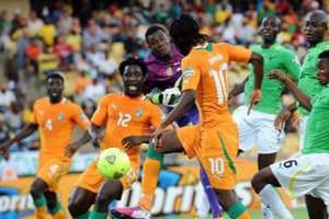 L’attaquant ivoirien Gervinho marque le but de la victoire face au Togo. © AFP