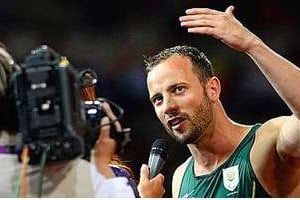 Oscar Pistorius aux J.O. paralympiques de Londres, en septembre 2012. © AFP