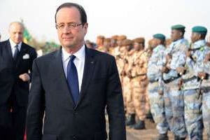 François Hollande lors de sa visite éclair au Mali, le 2 février. © AFP