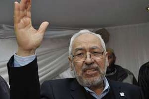 Le leader du parti Ennahda, Rached Ghannouchi, le 21 février 2013 à Tunis. © Fethi Belaid/AFP