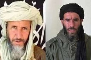 Abdelhamid Abou Zeid (g) et Mokhtar Belmokhtar (d). © AFP/J.A