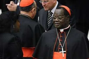 Le cardinal de Kinshasa, Laurent Monsengwo, le 22 novembre 2010 au Vatican. © AFP/Vincenzo Pinto