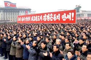 Manifestation à Pyongyang, après le nouvel essai nucléaire. © KCNA/Reuters