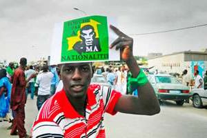 Manifestation Touche pas à ma nationalité, le 10 septembre 2011, à Nouakchott. © DR