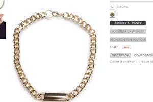 Mango a annoncé que les bijoux de style « esclave » seraient retirés de la vente. © Capture d’écran.