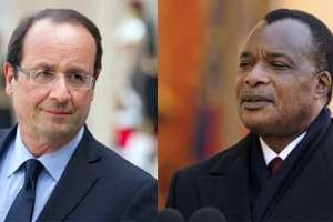 François Hollande et Denis sassou Nguesso. © AFP