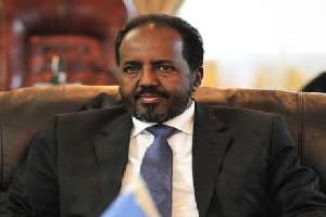 Le président somalien Hassan Cheikh Mohamoud, le 16 octobre 2012 à Mogadiscio. © AFP
