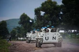 Des Casques bleus de l’ONU près de Goma, dans l’est du Congo, le 18 novembre 2012. © AFP/Phil Moore