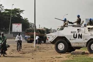 Des troupes de la mission de l’ONU en Côte d’Ivoire. © AFP