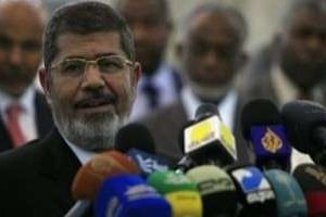 Le président égyptien Mohamed Morsi à Khartoum, le 5 avril 2013. © AFP