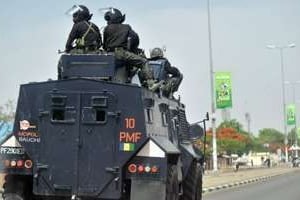 Un véhicule de police au Nigeria. © AFP