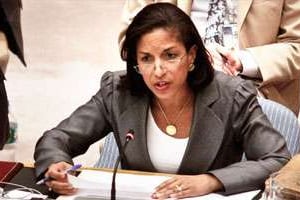 Susan Rice, la représentante des États-Unis à l’ONU. © Bebeto Matthews/AP/SIPA