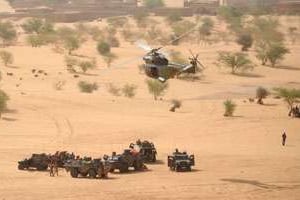 Des troupes françaises dans le nord du Mali, le 17 février 2013. © AFP