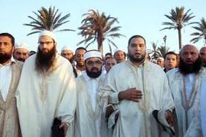 Un rassemblement de salafistes à Hammamet. © AFP