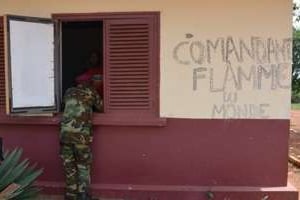 Des rebelles de la Séléka dans le camp militaire de Bossembélé, le 7 avril 2013. © AFP