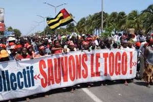 Une manifestation du Collectif « Sauvons le Togo » à Lomé. © AFP