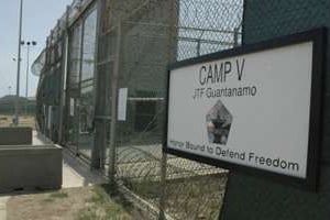 L’entrée du centre de détention américain de Guantanamo, à Cuba. © AFP