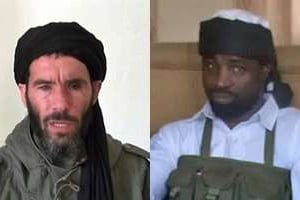 Mokhtar Belmokhtar et Abubakar Shekau ont désormais leurs têtes mises à prix par Washington. © Montage J.A/AFP