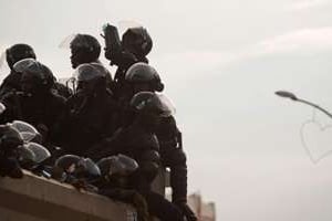 Des policiers congolais à Lubumbashi. © AFP