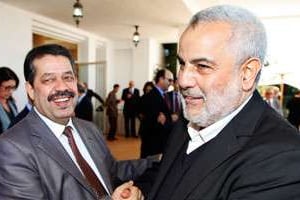 Abdelilah Benkirane (à dr.) et Hamid Chabat, le 26 novembre 2011. © AIC Press
