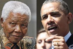 Nelson Mandela (à g.) et Barack Obama. © Montage J.A.