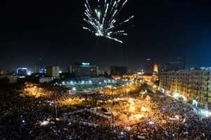 Les opposants au président Morsi sont réunis place Tahrir, au Caire, le 28 juin 2013. © AFP