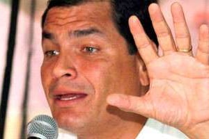 Rafael Correa, une nouvelle icône de l’anti-impérialisme. © Eduardo Santillan/AP/Sipa