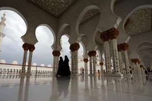 Vue en date du 28 avril 2013 de la mosquée à Abou Dhabi. © AFP